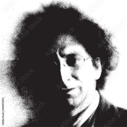 A solitary man with dark hair gazes intensely into the distance.