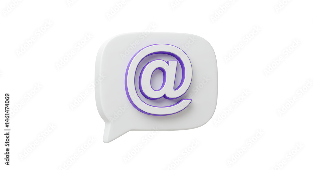 Isolated Email Symbol Speech Bubble with Glossy Finish Isolated Email Symbol Speech Bubble with Glossy Finish
