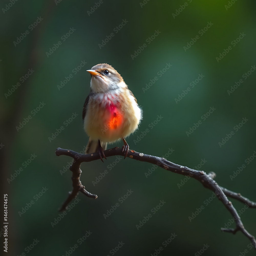 Fototapeta premium a tiny bird on a tree branch