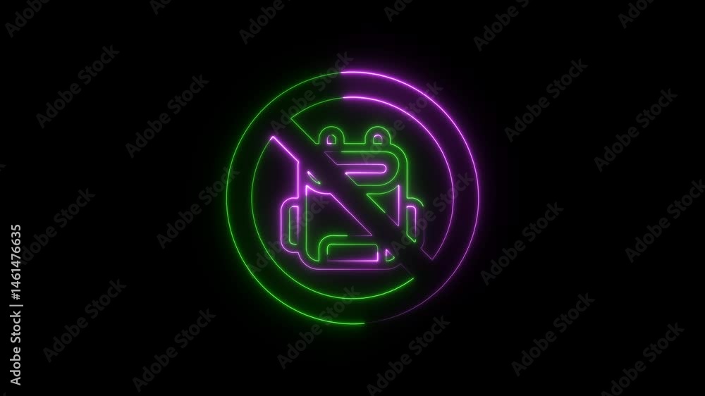 Glowing neon line Hiking backpack icon isolated on black background. Camping and mountain exploring backpack. 4K Video motion graphic animation Glowing neon line Hiking backpack icon isolated on black background. Camping and mountain exploring backpack. 4K Video motion graphic animation