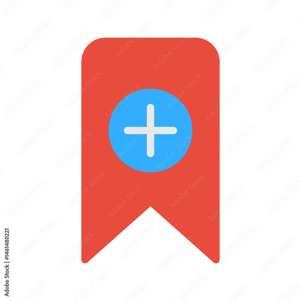 Obraz premium Add Bookmark icon vector image. Suitable for mobile apps, web apps and print media.