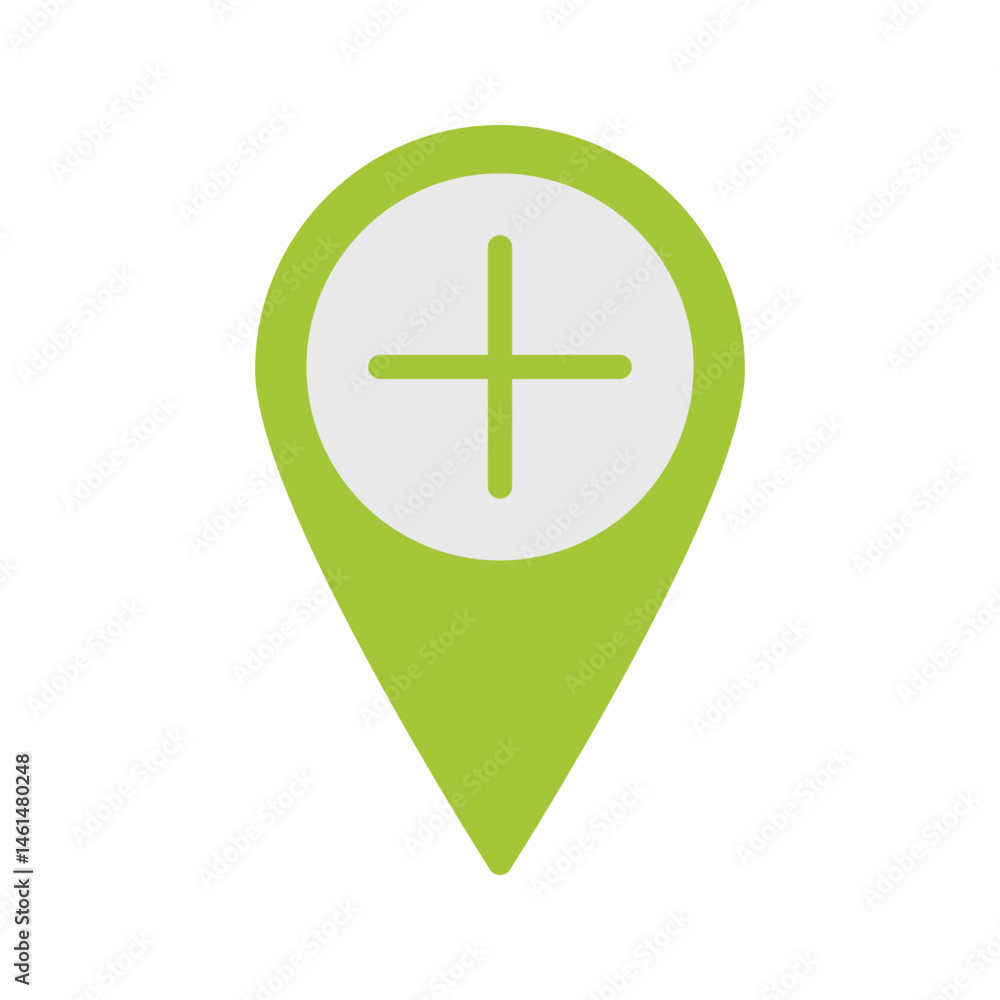 Obraz premium Add Location icon vector image. Suitable for mobile apps, web apps and print media.