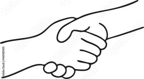 Two hands gracefully shake in a friendly gesture.