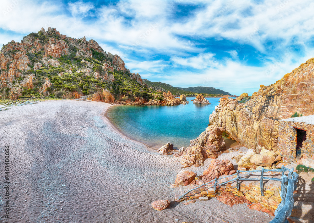 Gorgeous view of Li Cossi beach on Costa Paradiso resort.