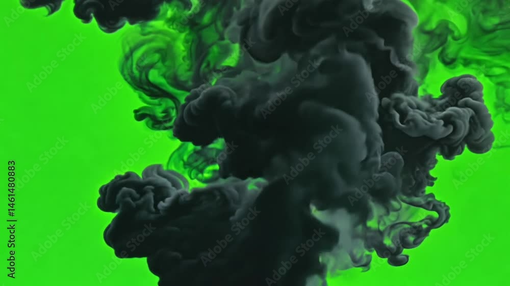 Abstract green smoke swirling in dynamic patterns Abstract green smoke swirling in dynamic patterns