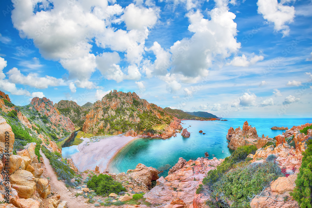 Gorgeous view of Li Cossi beach on Costa Paradiso resort.