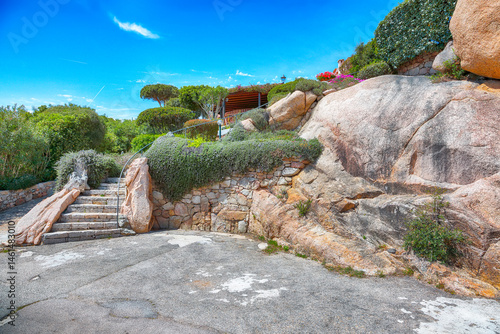 Obraz na płótnie Unbelivable view of Porto Rafael resort . Picturesque houses of Sardinia. w salonie