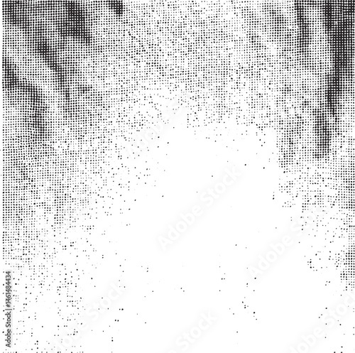 A textured grayscale background with scattered white dots.