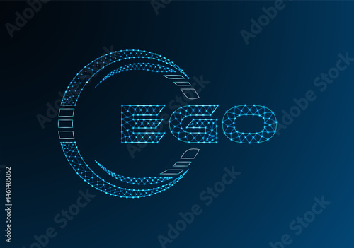 EGO low poly letter logo vector design. EGO lower poly logo design. Low poly logo.