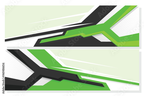 Car decal design vector. Graphic abstract stripe racing background kit designs for wrap vehicle, race car, rally, adventure and livery in green color combinations EPS 10