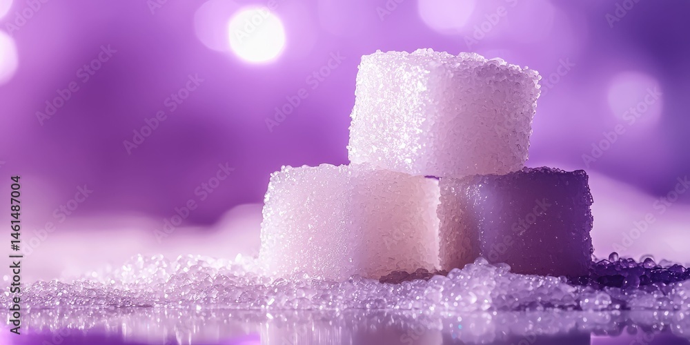 Artistic composition with reflections on the sugar surface Artistic composition with reflections on the sugar surface