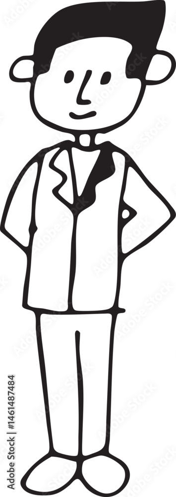 A man stands confidently in a formal suit. A man stands confidently in a formal suit.