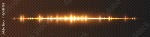 Orange waveform with moderate glow and sharp amplitude peaks on dark transparent background. Great for sound recording apps, music editing interfaces, or streaming visuals.