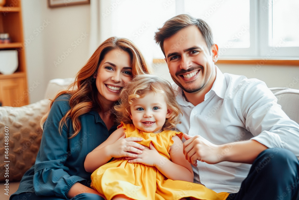 Happy Family Portrait with Adorable Toddler Happy Family Portrait with Adorable Toddler