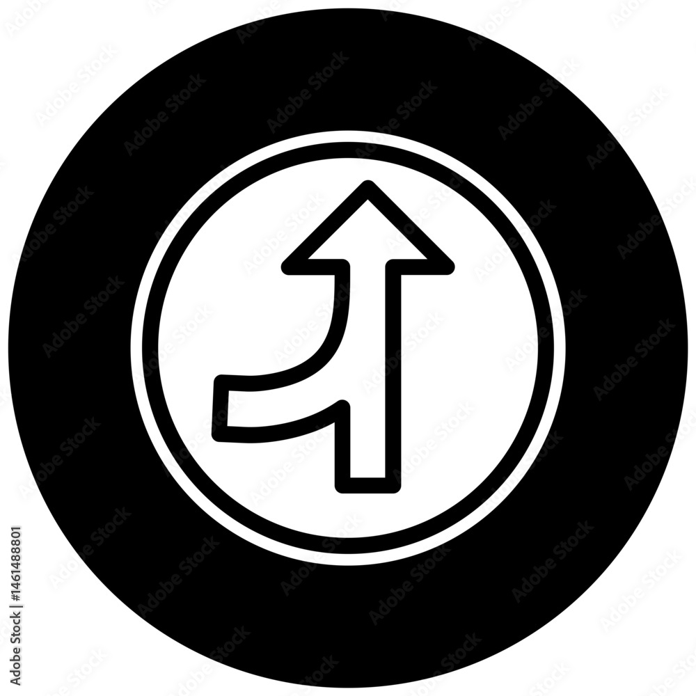 Merging Road Icon Merging Road Icon