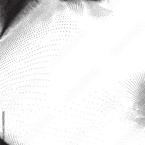 A dynamic textured background of scattered white dots against a dark gray backdrop.