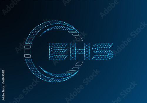 EHS low poly letter logo vector design. EHS lower poly logo design. Low poly logo.