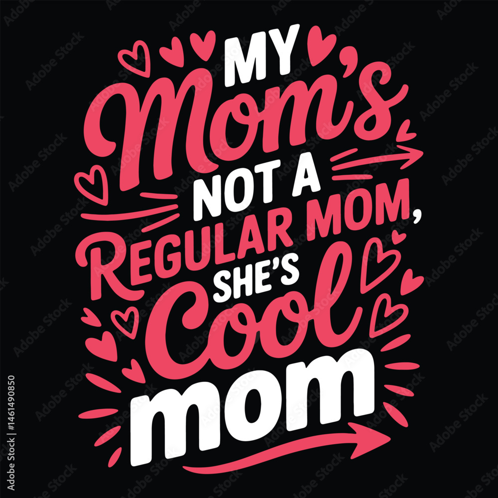 Cool Mom Vibes Fun & Stylish Text Art for Mother's Day vector file Cool Mom Vibes Fun & Stylish Text Art for Mother's Day vector file