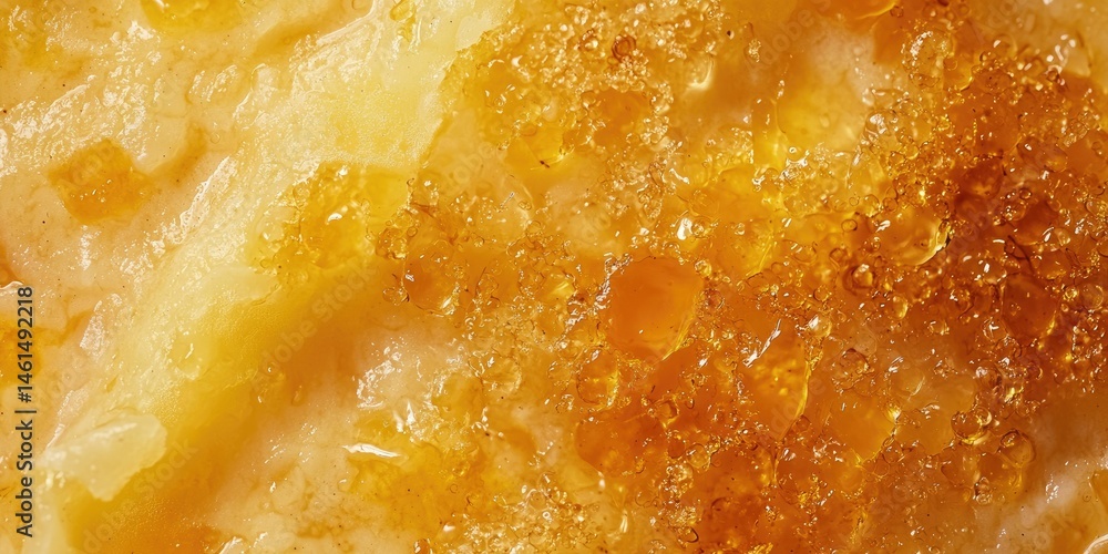 Crème brûlée close-up with amber sugar shards and visible vanilla bean specks Crème brûlée close-up with amber sugar shards and visible vanilla bean specks