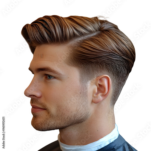 Stylish Men's Hairstyle Side Profile Blond Hair Fade Undercut