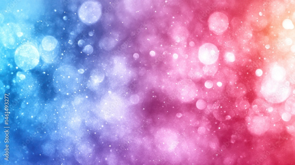 Obraz premium Abstract bokeh background in vibrant colors. A blend of blue, pink, and red, with soft, out-of-focus highlights