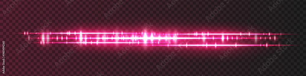 Red luminous audio waveform with detailed peaks and glowing energy bands on dark checkered transparency. Suitable for music streaming visuals, voice UI or media signal design. Red luminous audio waveform with detailed peaks and glowing energy bands on dark checkered transparency. Suitable for music streaming visuals, voice UI or media signal design.