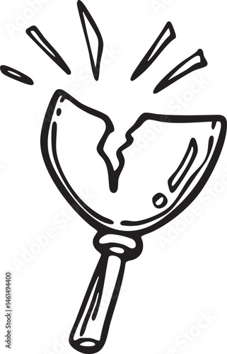 A cracked magnifying glass emits radiant light.