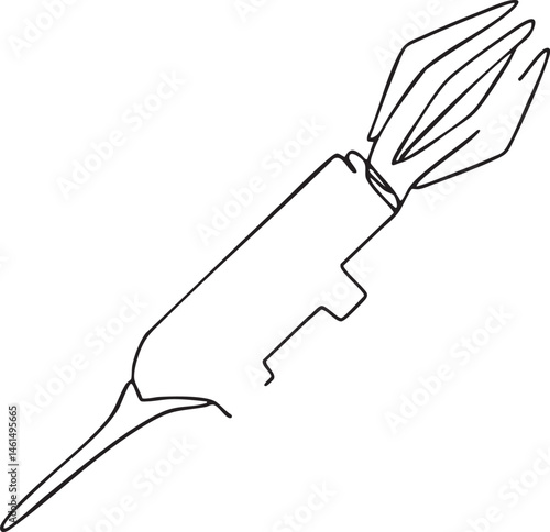 A single outlined whisk with a curved handle and tines.