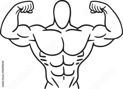 A muscular man displays his powerful arms and defined physique.