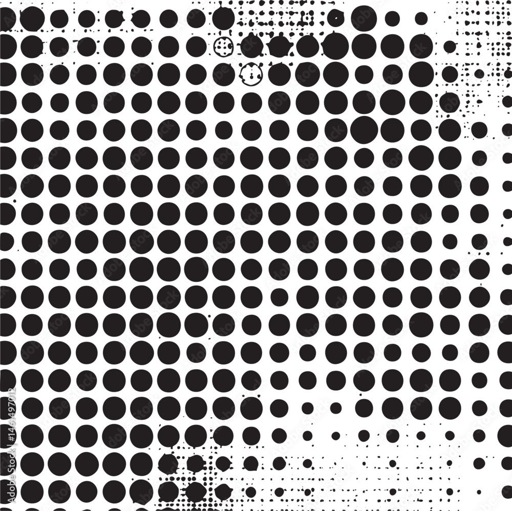 A dense array of black and white circles creates a dynamic visual A dense array of black and white circles creates a dynamic visual