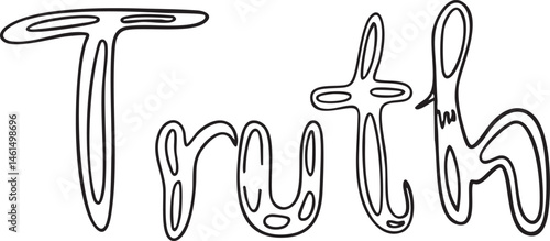 Bold stylized word 'truth' rendered in elegant black lines.