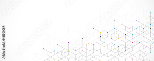 Abstract vector background with simple geometric figures and dots. Graphic design element and polygonal shape pattern