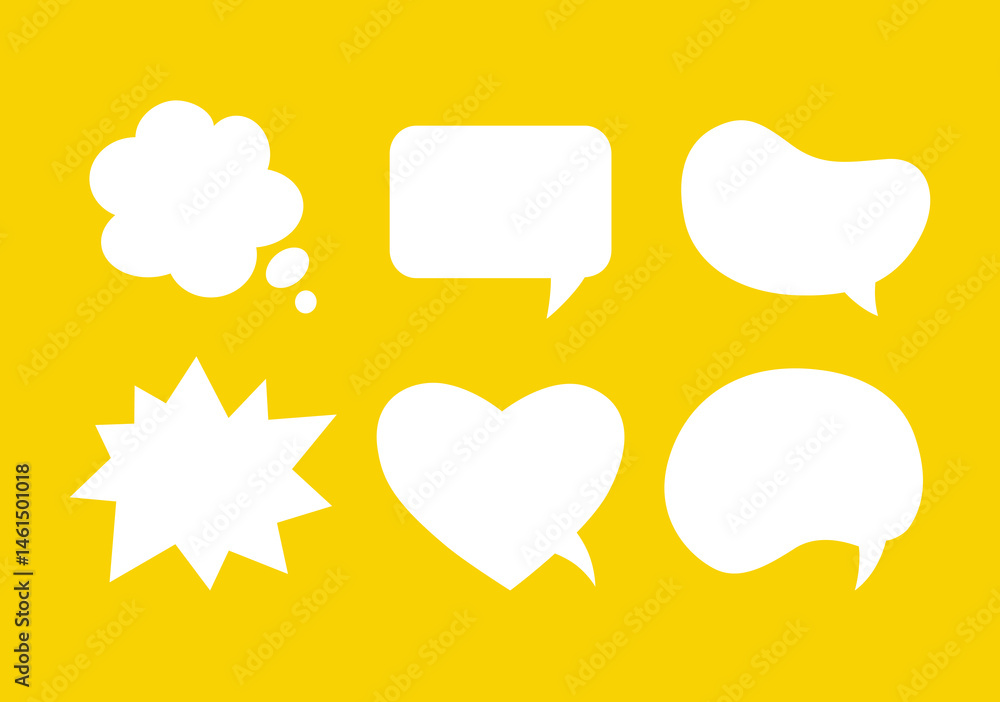 Speech bubbles set.Template comics conversation talking. Clip art cartoon element isolated editable. Vector illustration Speech bubbles set.Template comics conversation talking. Clip art cartoon element isolated editable. Vector illustration