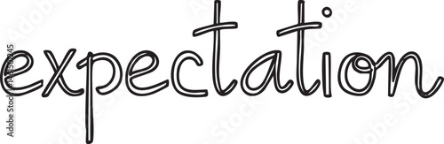 A handwritten word 'expectation' is displayed on a white background.