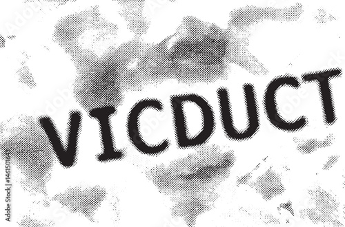 Black and white 'VICDUCT' layered over a textured mottled background.