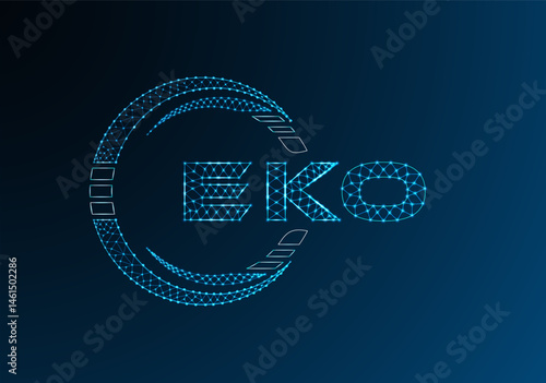 EKO low poly letter logo vector design. EKO lower poly logo design. Low poly logo.