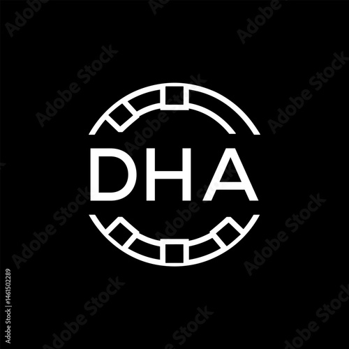 WebDHA letter logo. DHA blue image on white background. DHA Monogram logo design for entrepreneur and business. DHA best icon.
