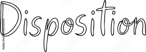 A simple elegant word 'Disposition' is presented in a classic serif typeface on a white background.