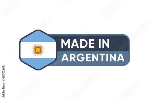 Made in Argentina Banner Label Vector Design