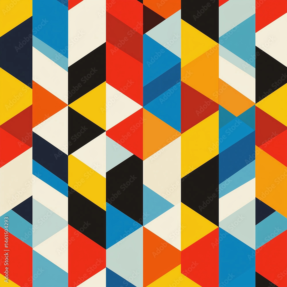 Seamless Geometric Tessellation Pattern in Bold Colors Seamless Geometric Tessellation Pattern in Bold Colors