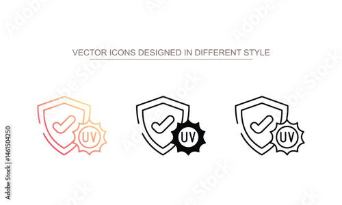 Uv rays protection icon design with white background stock illustration