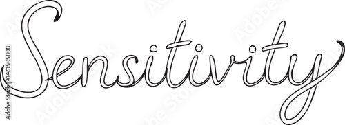 Elegant black calligraphy word 'Sensitivity' displayed on a white background.