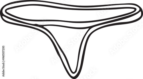 A simple black drawing of a women's thong.