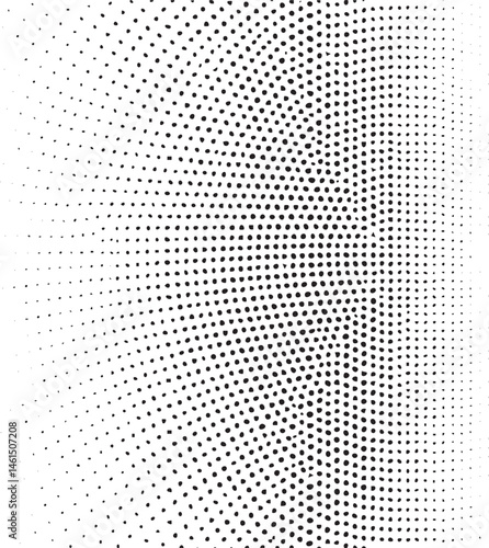 A densely patterned halftone reveals a subtle abstract human silhouette.
