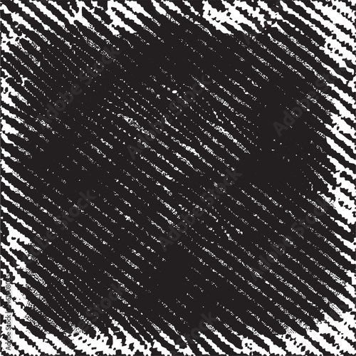 Black and white diagonal lines create a complex textured