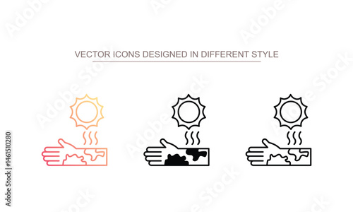 Sunburn icon design with white background stock illustration