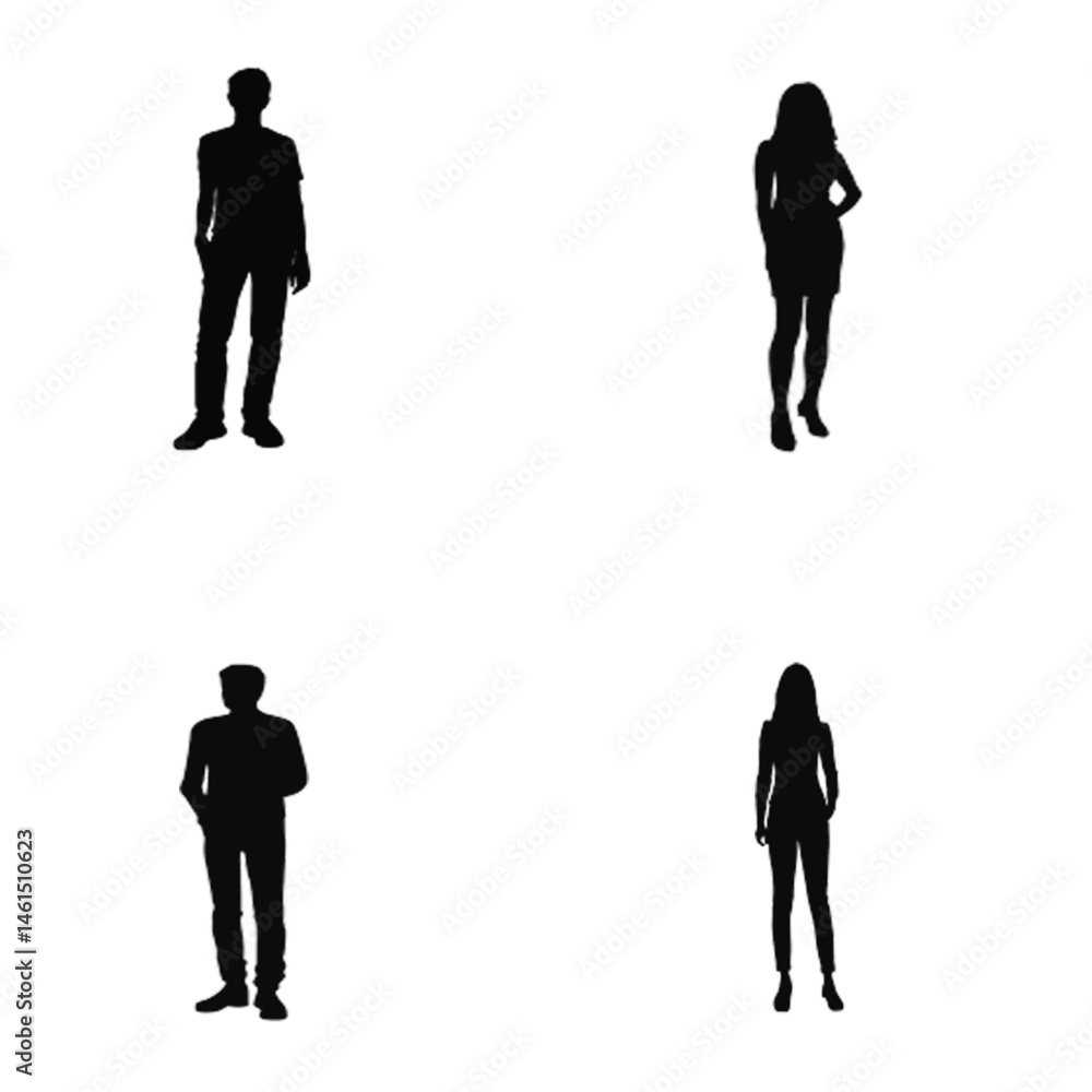 Silhouette People Group on White Background | Business Figures for Website Graphics, Infographics, and Architectural Plans Silhouette People Group on White Background | Business Figures for Website Graphics, Infographics, and Architectural Plans