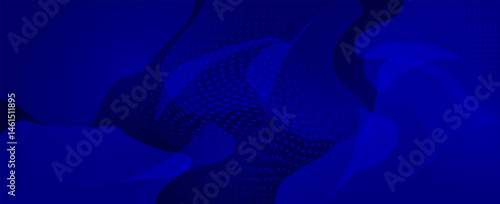dark blue Abstract modern background with dynamic circle shapes and halftone dots.  gradient geometric shapes element. for booklet, banner, cover, poster, flyer, website, brochure. vector