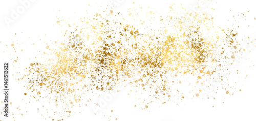 Pieces flakes of golden flakes shimmer, gold foil on png transparent background. Abstract png design element. Shiny gold glitter.Gold glitter gradient stack.Premium design,wedding,vip cover template.