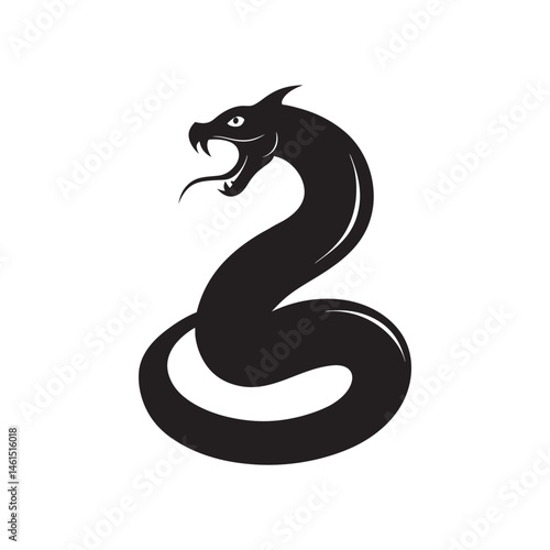 Wallpaper Mural Snake Coiled Silhouette with Head Raised Vector Torontodigital.ca